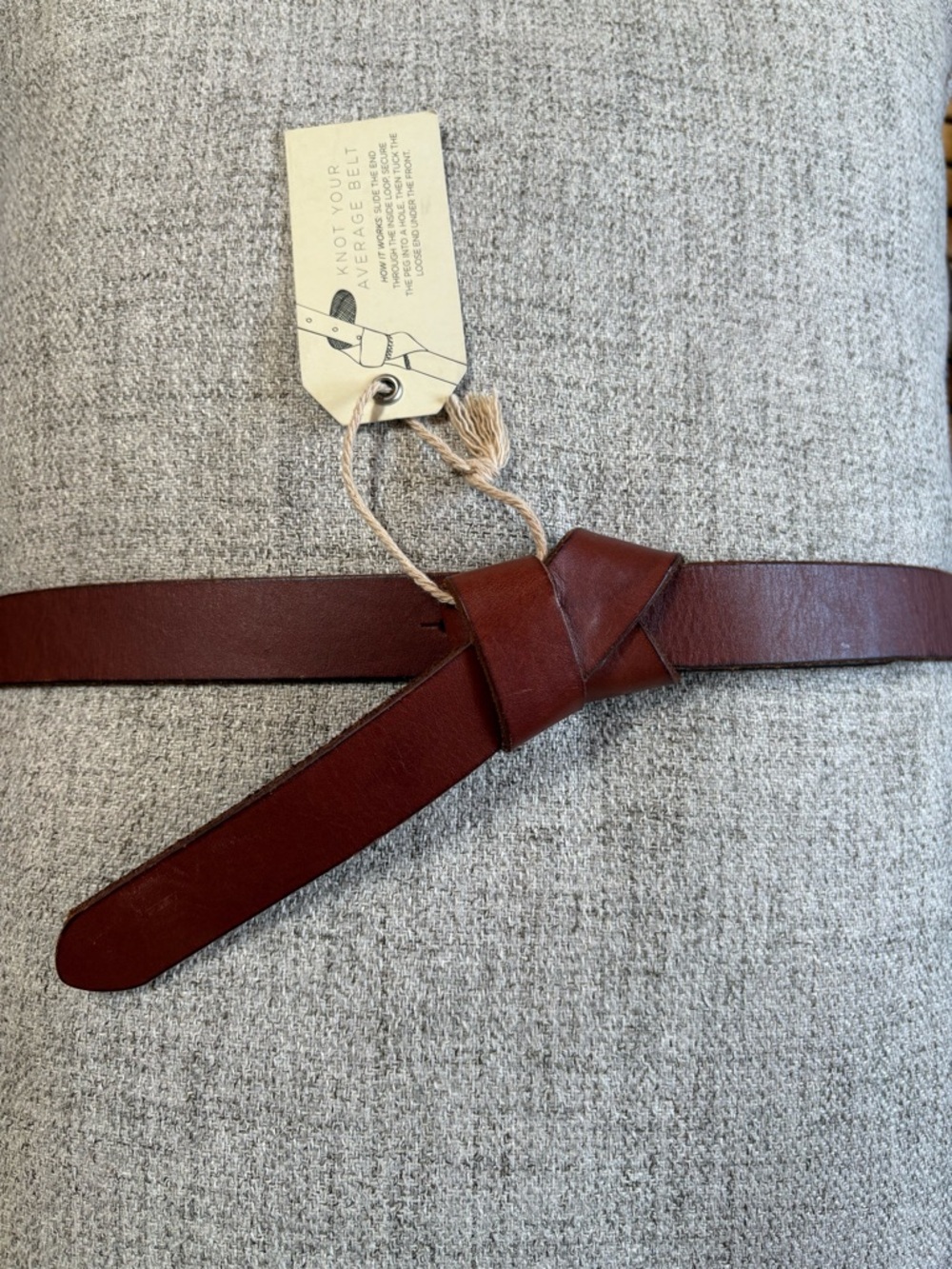 LOFT Beautiful Knot Detail Genuine Leather Belt - Chestnut Brown